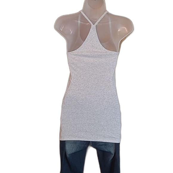 Am. Eagle Ribbed Racerback Tank Top Built-in Bra Fitted Stretchy Scoop Neck Sm. - Picture 5 of 16